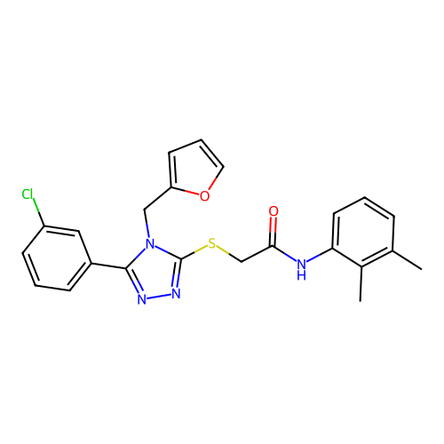 2-{[5-(3-chlorophenyl)-4-(furan-2-ylmethyl)-4H-1,2,4-triazol-3-yl]sulfanyl}-N-(2,3-dimethylphenyl)acetamide structure