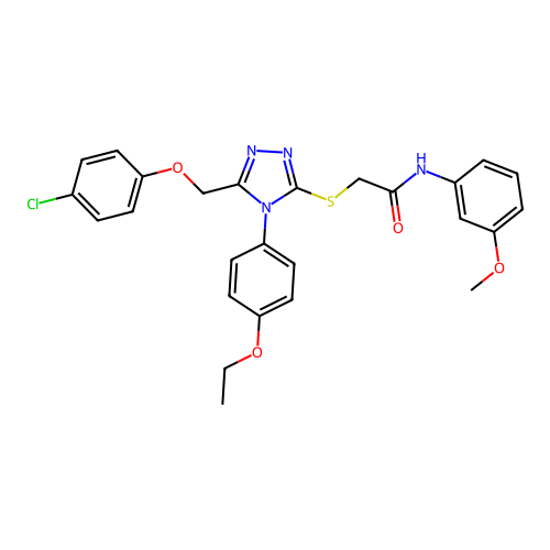 2-((5-((4-chlorophenoxy)methyl)-4-(4-ethoxyphenyl)-4H-1,2,4-triazol-3-yl)thio)-N-(3-methoxyphenyl)acetamide structure