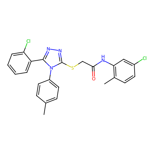 N-(5-chloro-2-methylphenyl)-2-{[5-(2-chlorophenyl)-4-(4-methylphenyl)-4H-1,2,4-triazol-3-yl]sulfanyl}acetamide structure