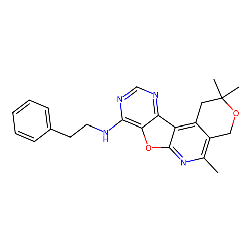 2,2,5-trimethyl-N-(2-phenylethyl)-1,4-dihydro-2H-pyrano[4'',3'':4',5']pyrido[3',2':4,5]furo[3,2-d]pyrimidin-8-amine structure
