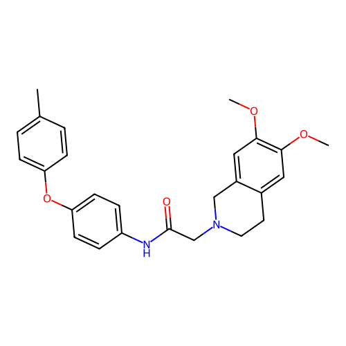 2-(6,7-dimethoxy-3,4-dihydro-1H-isoquinolin-2-yl)-N-[4-(4-methylphenoxy)phenyl]acetamide structure