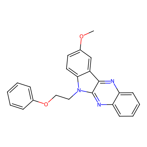 9-methoxy-6-(2-phenoxyethyl)-6H-indolo[2,3-b]quinoxaline structure