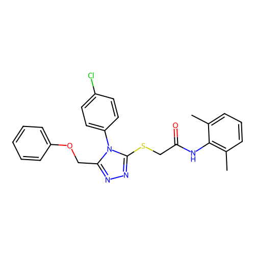 2-{[4-(4-chlorophenyl)-5-(phenoxymethyl)-4H-1,2,4-triazol-3-yl]sulfanyl}-N-(2,6-dimethylphenyl)acetamide structure
