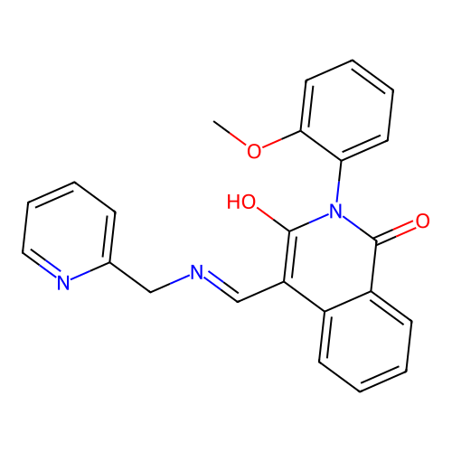 2-(2-methoxyphenyl)-4-[(pyridin-2-ylmethylamino)methylidene]isoquinoline-1,3-dione structure