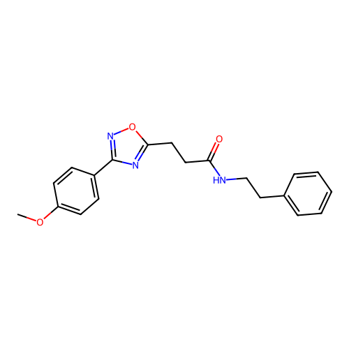 3-[3-(4-methoxyphenyl)-1,2,4-oxadiazol-5-yl]-N-(2-phenylethyl)propanamide structure