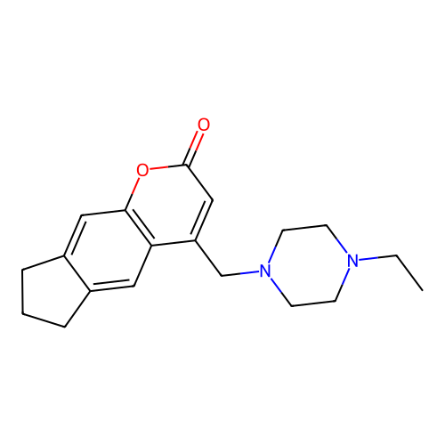4-((4-ethylpiperazin-1-yl)methyl)-7,8-dihydrocyclopenta[g]chromen-2(6H)-one structure