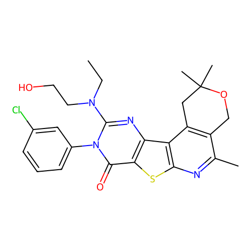 9-(3-Chloro-phenyl)-10-[ethyl-(2-hydroxy-ethyl)-amino]-2,2,5-trimethyl-1,4-dihydro-2H,9H-3-oxa-7-thia-6,9,11-triaza-benzo[c]fluoren-8-one structure