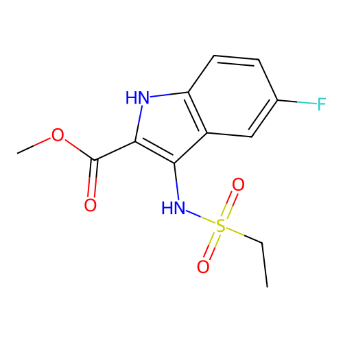methyl 3-[(ethylsulfonyl)amino]-5-fluoro-1H-indole-2-carboxylate structure