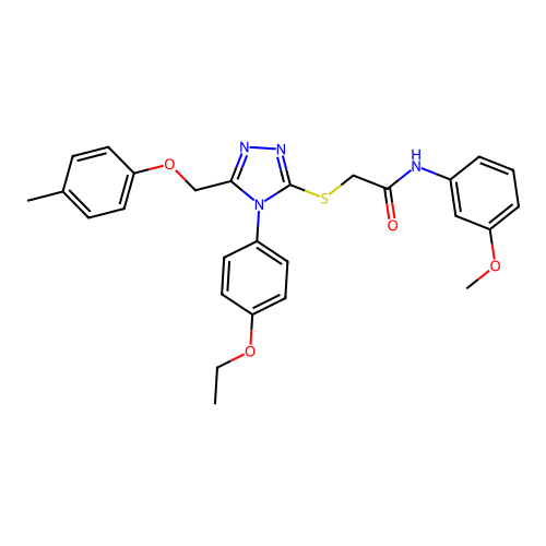 2-((4-(4-ethoxyphenyl)-5-((p-tolyloxy)methyl)-4H-1,2,4-triazol-3-yl)thio)-N-(3-methoxyphenyl)acetamide structure