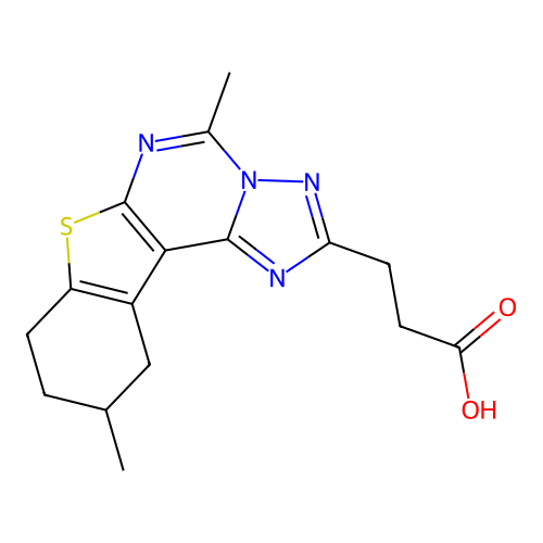 3-(5,10-dimethyl-8,9,10,11-tetrahydro[1]benzothieno[3,2-e][1,2,4]triazolo[1,5-c]pyrimidin-2-yl)propanoic acid structure
