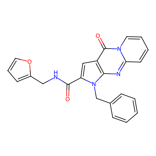 1-benzyl-N-(furan-2-ylmethyl)-4-oxo-1,4-dihydropyrido[1,2-a]pyrrolo[2,3-d]pyrimidine-2-carboxamide structure