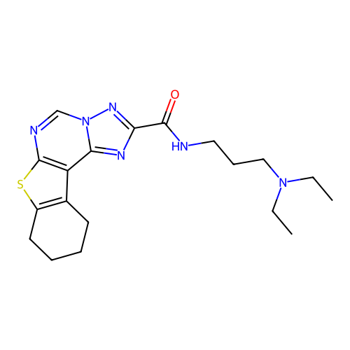 N-(3-(diethylamino)propyl)-8,9,10,11-tetrahydrobenzo[4,5]thieno[3,2-e][1,2,4]triazolo[1,5-c]pyrimidine-2-carboxamide structure