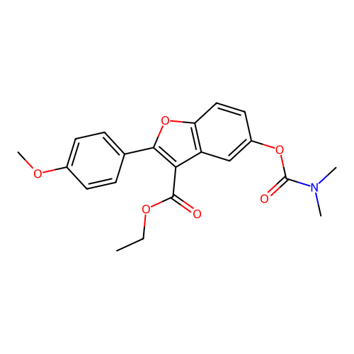 Ethyl 5-[(dimethylcarbamoyl)oxy]-2-(4-methoxyphenyl)-1-benzofuran-3-carboxylate structure