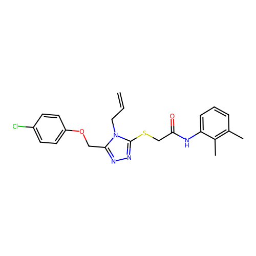 2-({5-[(4-chlorophenoxy)methyl]-4-(prop-2-en-1-yl)-4H-1,2,4-triazol-3-yl}sulfanyl)-N-(2,3-dimethylphenyl)acetamide structure