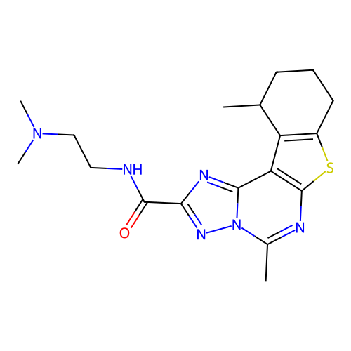 N-(2-(dimethylamino)ethyl)-5,11-dimethyl-8,9,10,11-tetrahydrobenzo[4,5]thieno[3,2-e][1,2,4]triazolo[1,5-c]pyrimidine-2-carboxamide structure