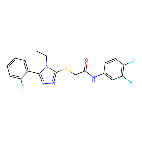 N-(3,4-difluorophenyl)-2-{[4-ethyl-5-(2-fluorophenyl)-4H-1,2,4-triazol-3-yl]sulfanyl}acetamide structure