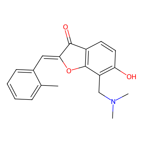 (Z)-7-((dimethylamino)methyl)-6-hydroxy-2-(2-methylbenzylidene)benzofuran-3(2H)-one structure