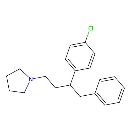 1-[3-(4-Chlorophenyl)-4-phenylbutyl]pyrrolidine structure