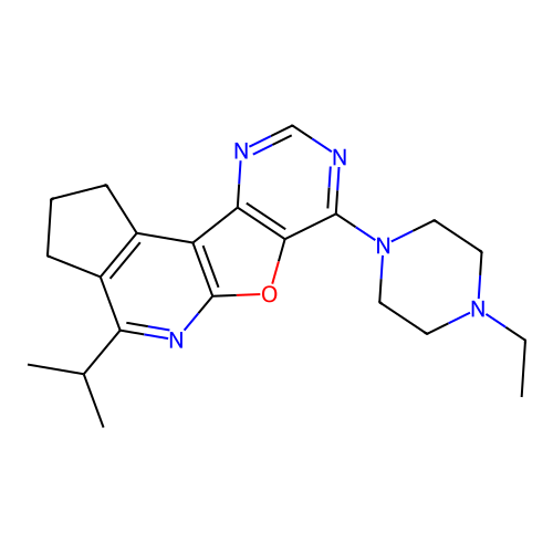 7-(4-ethylpiperazin-1-yl)-4-(propan-2-yl)-2,3-dihydro-1H-cyclopenta[4',5']pyrido[3',2':4,5]furo[3,2-d]pyrimidine structure