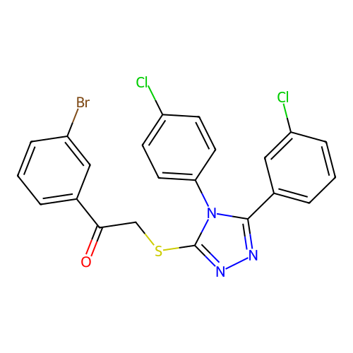 C22H14BrCl2N3OS structure