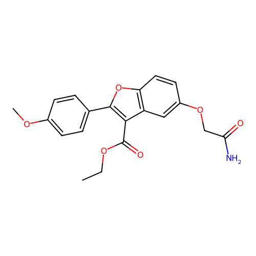 Ethyl 5-(carbamoylmethoxy)-2-(4-methoxyphenyl)-1-benzofuran-3-carboxylate structure