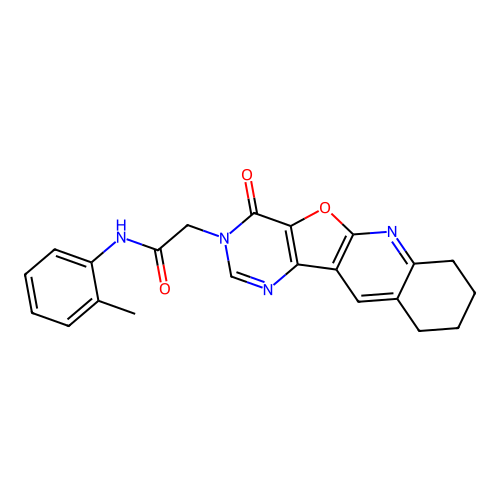 N-(2-methylphenyl)-2-(4-oxo-7,8,9,10-tetrahydropyrimido[4',5':4,5]furo[2,3-b]quinolin-3(4H)-yl)acetamide structure