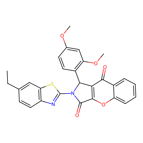 1-(2,4-dimethoxyphenyl)-2-(6-ethyl-1,3-benzothiazol-2-yl)-1,2-dihydrochromeno[2,3-c]pyrrole-3,9-dione structure