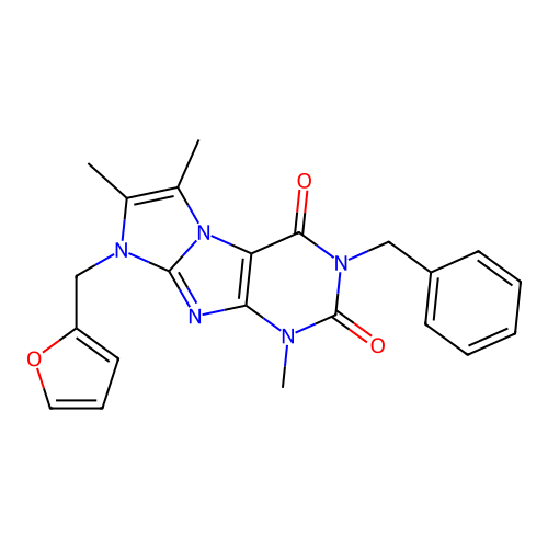 3-benzyl-8-(furan-2-ylmethyl)-1,6,7-trimethyl-1H-imidazo[2,1-f]purine-2,4(3H,8H)-dione structure