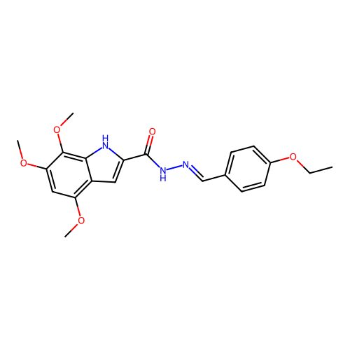 N'-[(E)-(4-ethoxyphenyl)methylidene]-4,6,7-trimethoxy-1H-indole-2-carbohydrazide structure