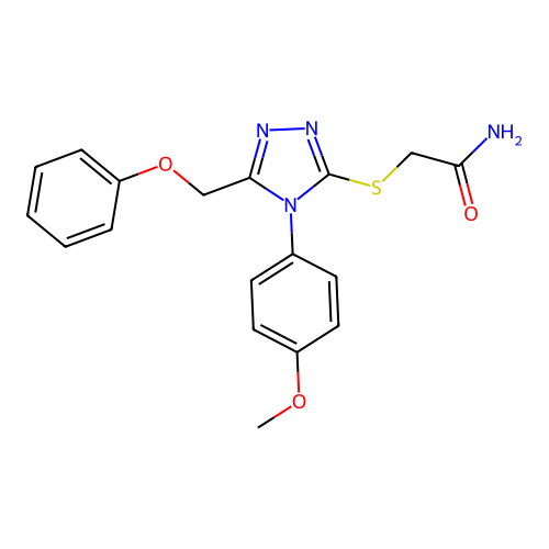 2-{[4-(4-methoxyphenyl)-5-(phenoxymethyl)-4H-1,2,4-triazol-3-yl]sulfanyl}acetamide structure