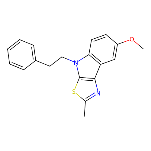 7-methoxy-2-methyl-4-(2-phenylethyl)-4H-[1,3]thiazolo[5,4-b]indole structure