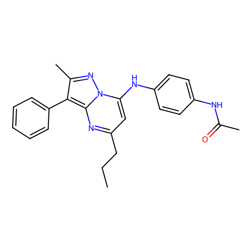 N-[4-({2-METHYL-3-PHENYL-5-PROPYLPYRAZOLO[1,5-A]PYRIMIDIN-7-YL}AMINO)PHENYL]ACETAMIDE structure