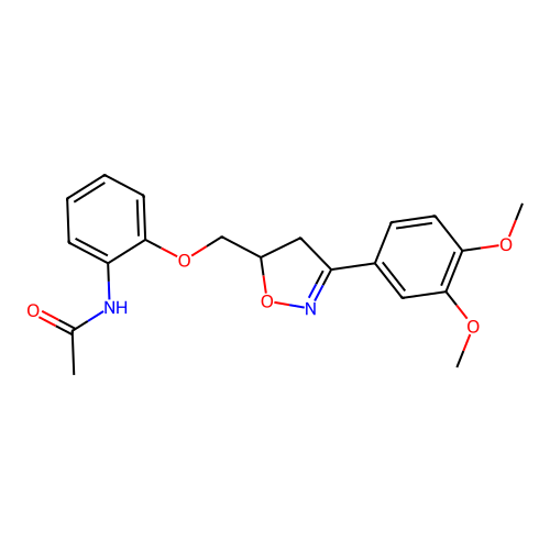 N-(2-((3-(3,4-dimethoxyphenyl)-4,5-dihydroisoxazol-5-yl)methoxy)phenyl)acetamide structure