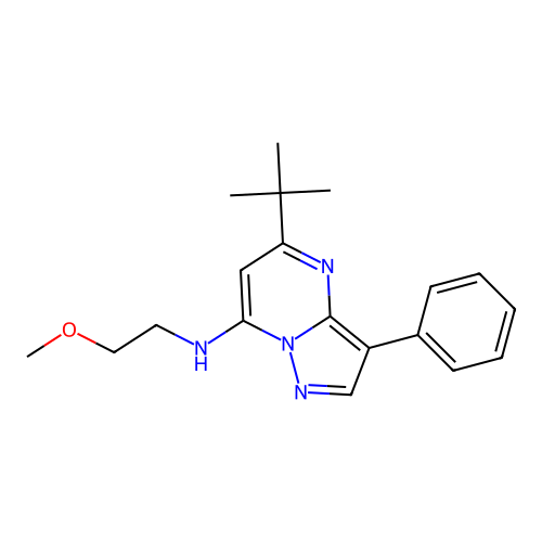 5-tert-butyl-N-(2-methoxyethyl)-3-phenylpyrazolo[1,5-a]pyrimidin-7-amine structure