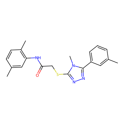 N-(2,5-dimethylphenyl)-2-{[4-methyl-5-(3-methylphenyl)-4H-1,2,4-triazol-3-yl]sulfanyl}acetamide structure