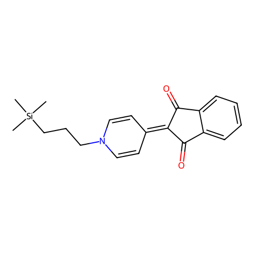 2-(1-(3-(trimethylsilyl)propyl)pyridin-4(1H)-ylidene)-1H-indene-1,3(2H)-dione structure