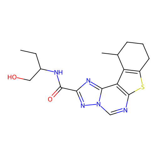 N-(1-hydroxybutan-2-yl)-11-methyl-8,9,10,11-tetrahydro[1]benzothieno[3,2-e][1,2,4]triazolo[1,5-c]pyrimidine-2-carboxamide structure