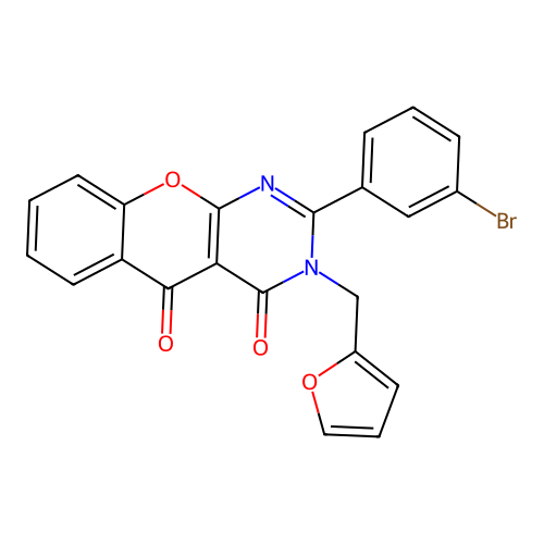 2-(3-bromophenyl)-3-(furan-2-ylmethyl)-3H-chromeno[2,3-d]pyrimidine-4,5-dione structure