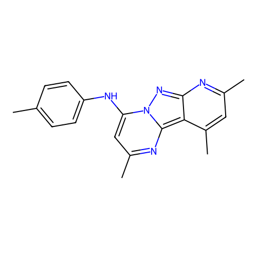 2,8,10-trimethyl-N-(p-tolyl)pyrido[2',3':3,4]pyrazolo[1,5-a]pyrimidin-4-amine structure