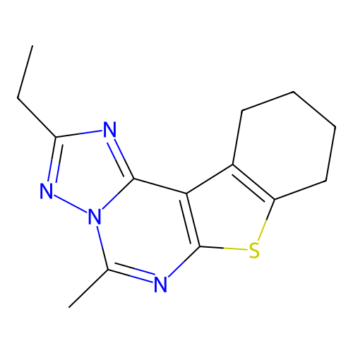 2-ethyl-5-methyl-8,9,10,11-tetrahydro[1]benzothieno[3,2-e][1,2,4]triazolo[1,5-c]pyrimidine structure