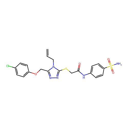 2-((4-allyl-5-((4-chlorophenoxy)methyl)-4H-1,2,4-triazol-3-yl)thio)-N-(4-sulfamoylphenyl)acetamide structure