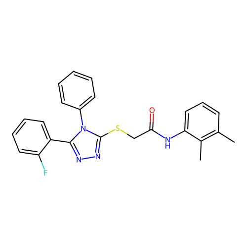 N-(2,3-dimethylphenyl)-2-[[5-(2-fluorophenyl)-4-phenyl-1,2,4-triazol-3-yl]sulfanyl]acetamide structure