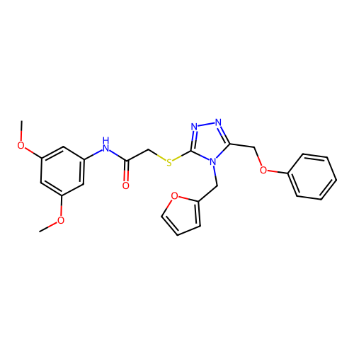 N-(3,5-dimethoxyphenyl)-2-{[4-(furan-2-ylmethyl)-5-(phenoxymethyl)-4H-1,2,4-triazol-3-yl]sulfanyl}acetamide structure