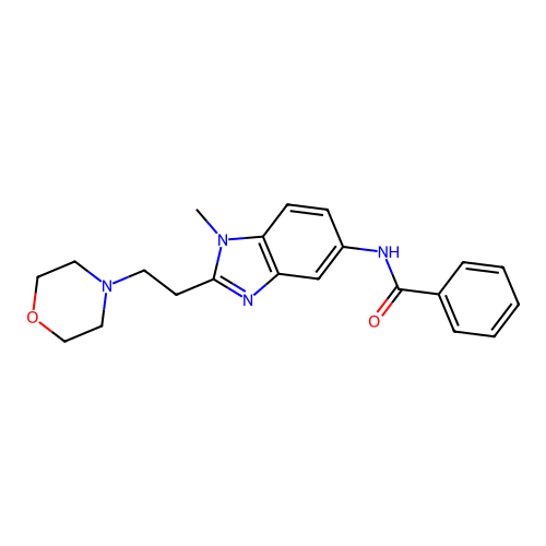 N-{1-methyl-2-[2-(morpholin-4-yl)ethyl]-1H-benzimidazol-5-yl}benzamide structure