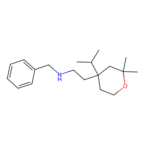N-benzyl-2-(4-isopropyl-2,2-dimethyltetrahydro-2H-pyran-4-yl)ethanamine structure