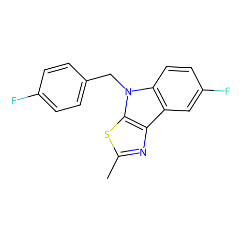 7-Fluoro-4-(4-fluoro-benzyl)-2-methyl-4H-thiazolo[5,4-b]indole structure