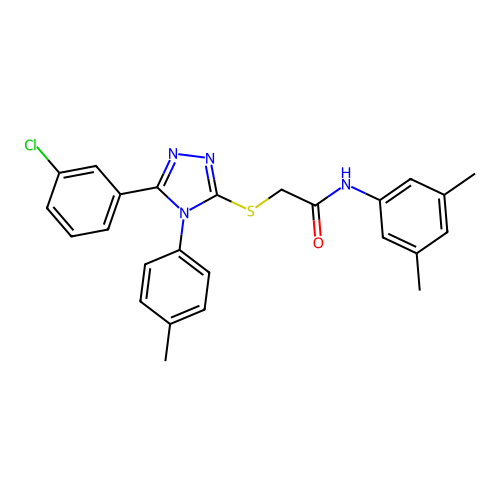 2-{[5-(3-chlorophenyl)-4-(4-methylphenyl)-4H-1,2,4-triazol-3-yl]sulfanyl}-N-(3,5-dimethylphenyl)acetamide structure