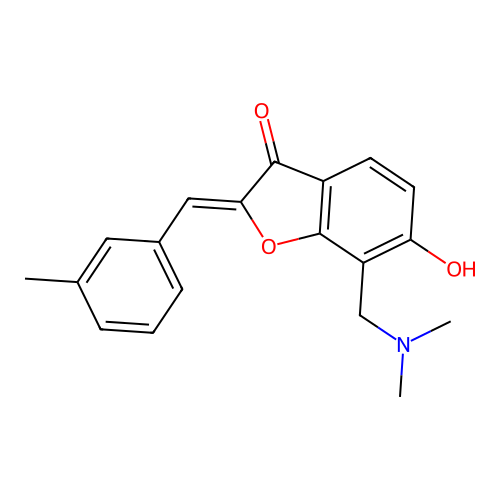 (Z)-7-((dimethylamino)methyl)-6-hydroxy-2-(3-methylbenzylidene)benzofuran-3(2H)-one structure