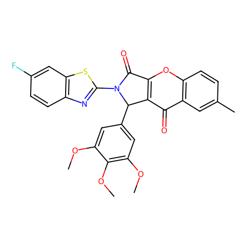 2-(6-fluoro-1,3-benzothiazol-2-yl)-7-methyl-1-(3,4,5-trimethoxyphenyl)-1,2-dihydrochromeno[2,3-c]pyrrole-3,9-dione structure