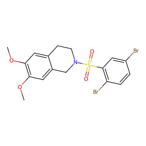 2-((2,5-Dibromophenyl)sulfonyl)-6,7-dimethoxy-1,2,3,4-tetrahydroisoquinoline structure